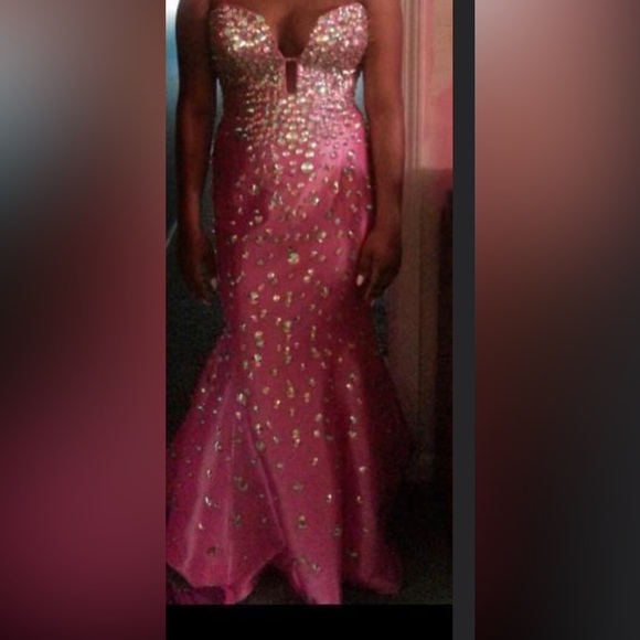 Jovani 944 Prom Dress Pageant Gala Mermaid Long Gown Fuchsia - Picture 7 of 7